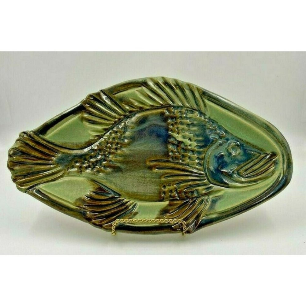 Emperor Snapper Handmade Pottery Plate by Ohio Ceramic Artist Megan Dull